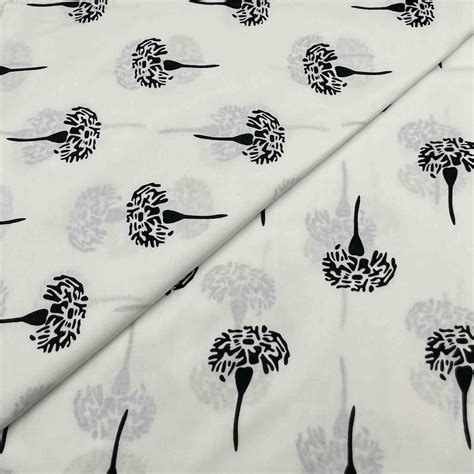 Cotton Black White Block Print D Thekapra