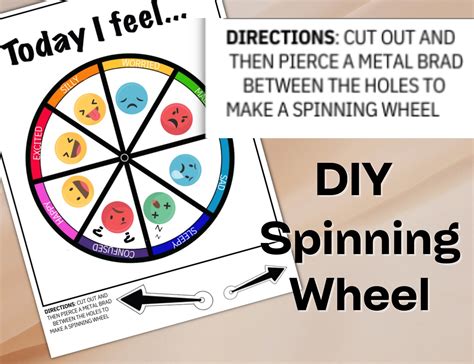 Diy Feelings Spinning Wheel Emotion Wheel And Emotion Chart Bundle Letter Size Pdf And 