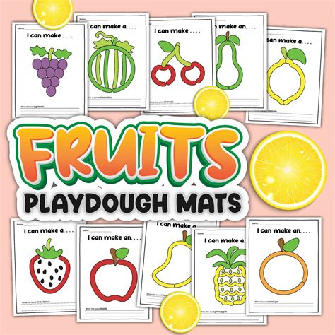 Fruits Play Dough Mats Etsy