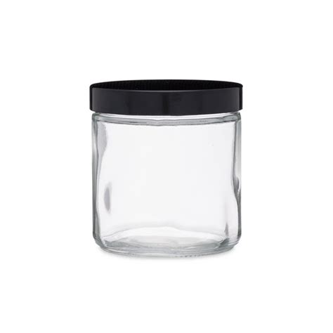 16 Oz Glass Straight Sided Squat Jars Black Cap Berlin