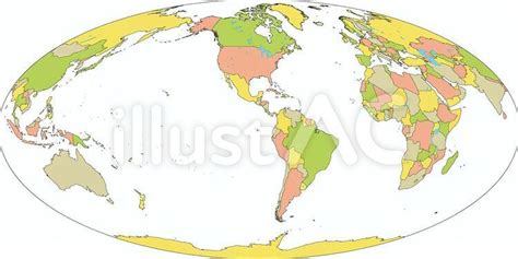 世界地図 モルワイデ図法ame 国別イラスト No 1787260無料イラストフリー素材ならイラストAC