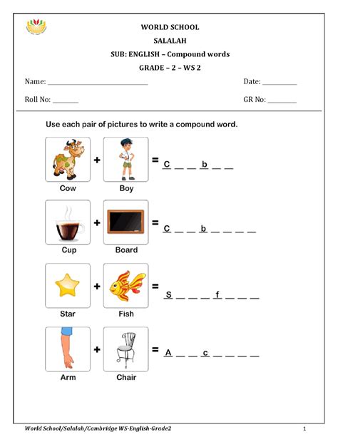 Compound Word Worksheets Grade 2 Letter Words Unleashed