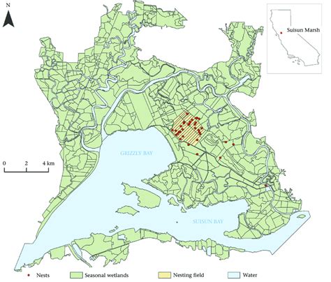 Map Of Suisun Marsh And Its Position In California Usa Map Shows