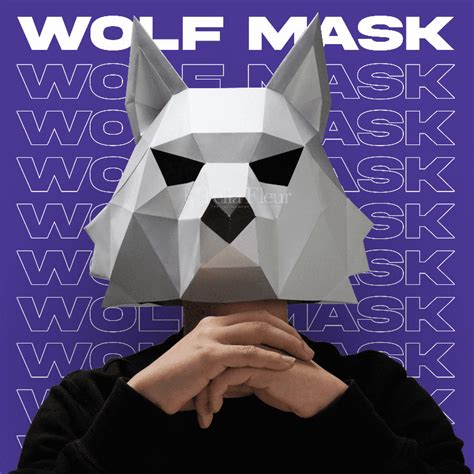 Jual Papercraft Topeng Serigala Wolf Mask Premium D Unik Hiasan Meja