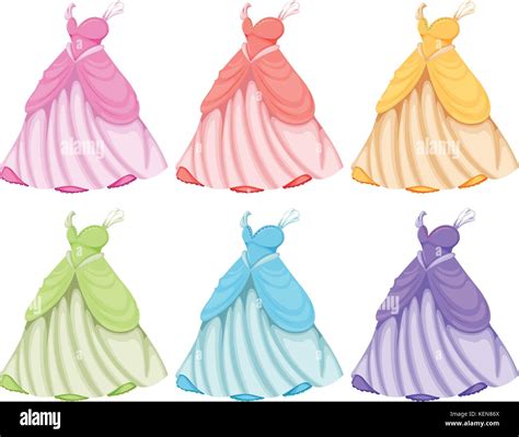 Illustration Of Dresses In Different Colors Stock Vector Image Art