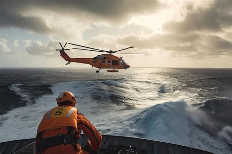 Premium Ai Image Search And Rescue Operation In Sea Emergency Rescue