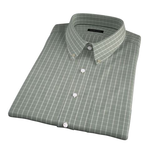 Thomas Mason 120s Sage Glen Plaid Short Sleeve Shirtby Proper Cloth