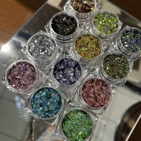 12colors Holographic Glitter Sequins Set Net1 2g 12jars Metallic Magic Chunky Hexagon Flakes Diy