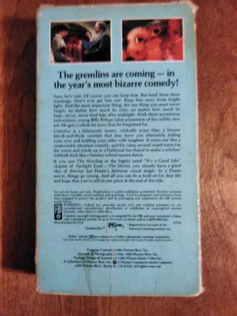 GREMLINS VHS 1985 Zach Galligan Phoebe Cates Lire La