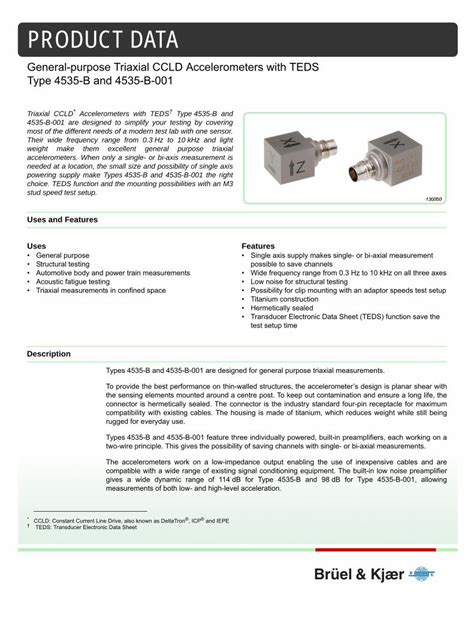 Pdf Product Data General Purpose Triaxial Ccld Accelerometers