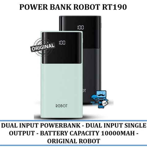 Jual Powerbank ROBOT RT190 10000 Mah Dual Input Type C Micro Di Lapak