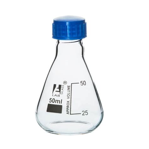 Eisco Erlenmeyer Flask Ml Borosilicate Glass With Ptfe Screw Cap