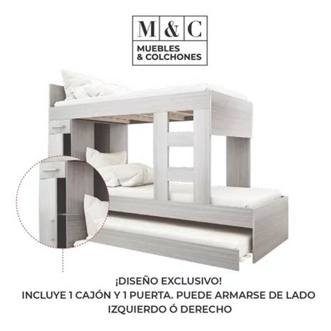 Cama Cucheta Nido Doble Muebles Orlandi Triple Plaza Color Jacaranda