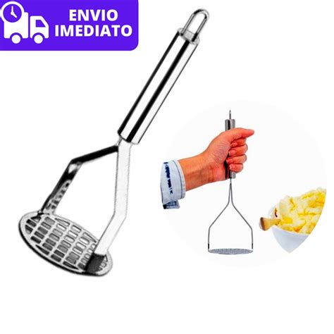 Amassador De Batatas Legumes Feijão Espremedor Aço Inox Redondo Para