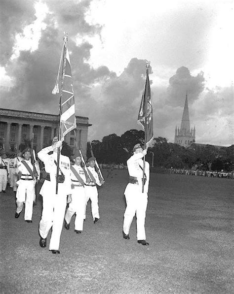 March Past Of The Singapore Volunteer Corps During Its