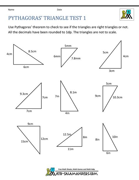 Pythagorean Theorem Examples And Answers