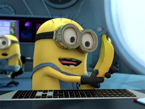 Minion looking at the banana HD desktop wallpaper : Widescreen : High ...