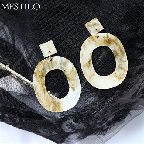 Mestilo Tendance Vintage G Om Trique Carr Acrylique Boucles D Oreilles