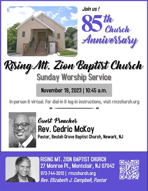 Nov 19 Rising Mount Zion Baptist Church 85th Anniversary Worship Service Montclair Nj Patch