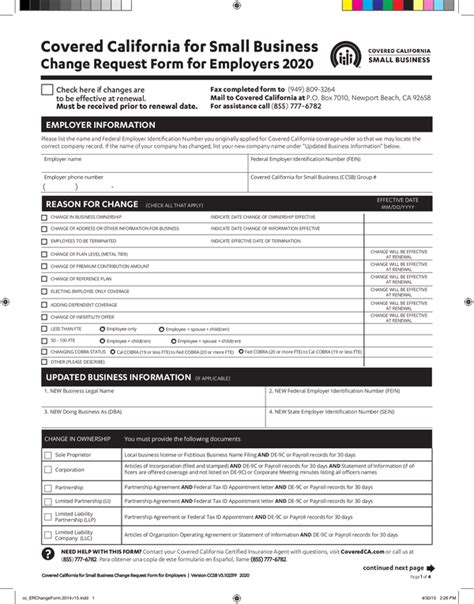 Fill Free Fillable Covered California Pdf Forms