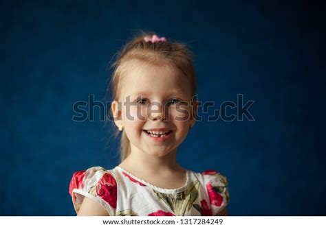 Portrait Happy Cute Toothless Blonde Girl Stock Photo Shutterstock