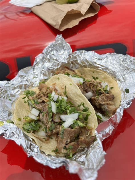 Carnitas Street Tacos On The Hood Of My Jeep Dining And Cooking