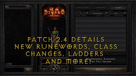 Ladder Details New Runewords Class Changes And More Diablo 2