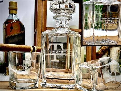 Bourbon Decanter Set Whiskey Glasses Fathers T T Fo Him