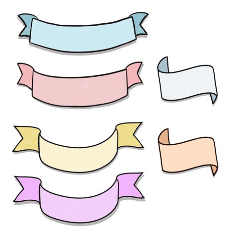 Hand Drawn Ribbon Banner Ribbon Text Box Banners PNG Transparent