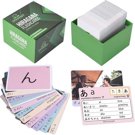 Spedemy Hiragana Flash Cards 266 Japanese Vocabulary