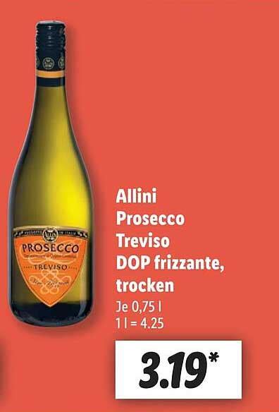 Allini Prosecco Treviso Dop Frizzante Trocken Angebot Bei Lidl