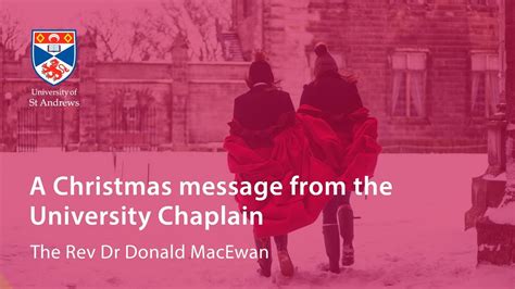 A Christmas Message From The University Chaplain 2018 Youtube