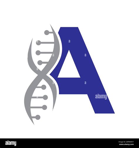 Dna Logo On Letter A Vector Template For Healthcare Symbol Stock Vector