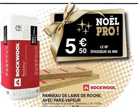 Promo Panneau De Laine De Roche Avec Pare Vapeur Rockwool Chez Chretien