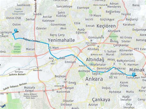 Ankara Mamak Tuzluçayır Mahallesi Aankara Yenimahalle Ostim Arası Kaç