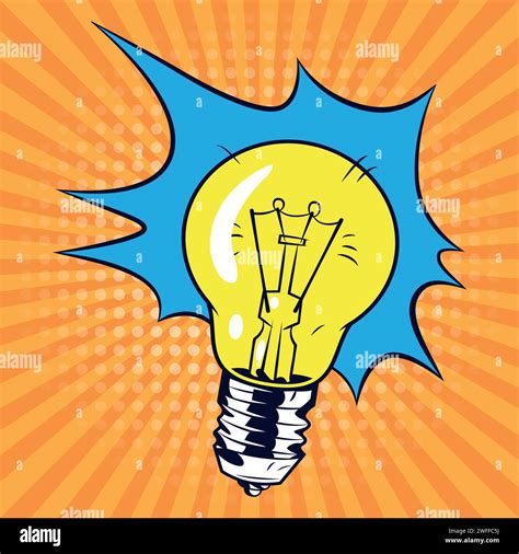 Lampe Idea Pop Art Style Vector Image Stock Vector Image Art Alamy