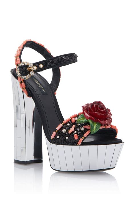 Rose Platform Sandals By Dolce And Gabbana Ss19 Moda Operandi Dolce