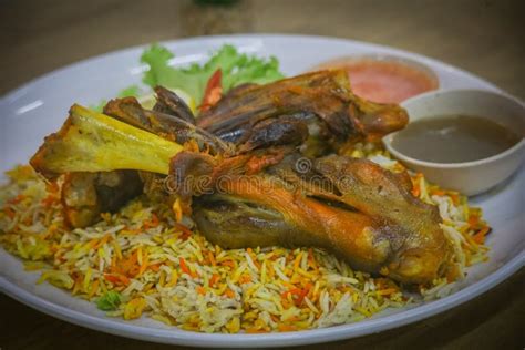 Mandi Rice With Lamb Shank Stock Photo Image Of Seafood 265797312