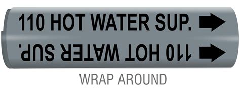 110 Hot Water Sup Snap Around And Strap On Pipe Marker Claim Your 10 Discount