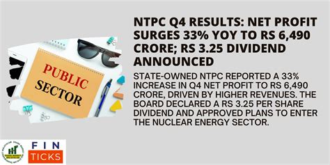 Ntpc Q4 Results Net Profit Surges 33 Yoy To Rs 6 490 Crore Rs 3 25