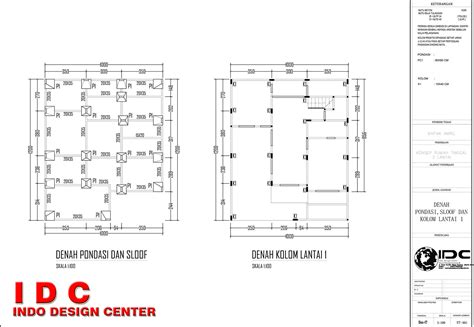 Gambar Kerja Denah Dan Tampak Rumah 1 Lantai Lahan 75 X 19 Meter