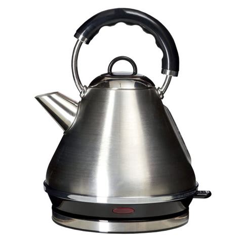 Spectrum Brushed Stainless Steel Pyramid Kettle Dunelm