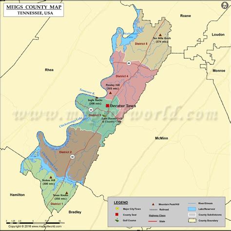 Meigs County Map Tn Map Of Meigs County Tennessee
