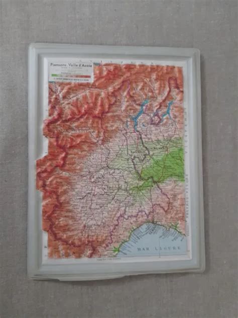 CARTA GEOGRAFICA PLASTIFICATA A Rilievo Piemonte Valle D Aosta 1