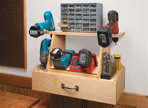 Cordless Tool Station Woodworking Project Woodsmith Plans