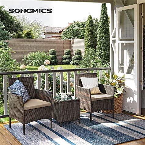 SONGMICS Balkonmöbel Gartenmöbel Set aus PE Polyrattan Lounge Set