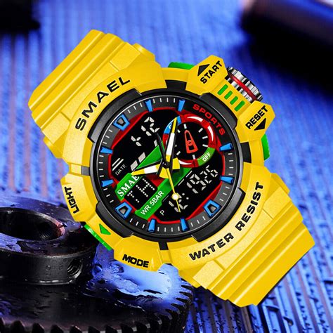 Waterproof Sports Watch Men Digital Wristwatch Led Electronic Male Watches Smael