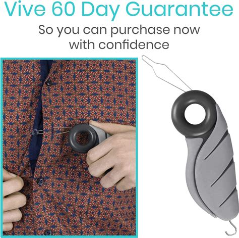 Vive Button Hook With Finger Hole Zipper Gripper Pull Helper For