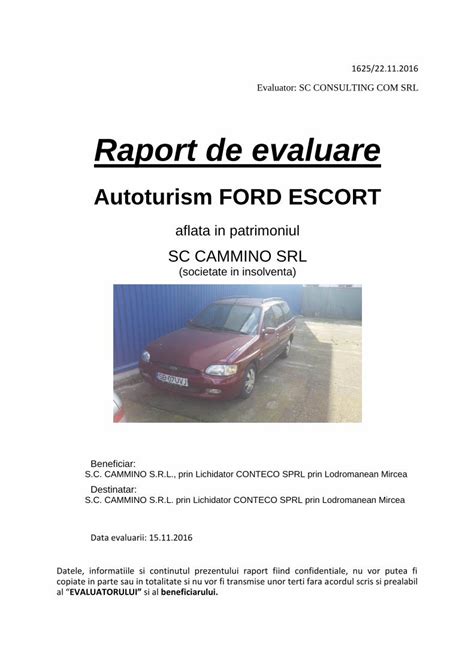 PDF Raport De Evaluare Conteco Sibiu Evaluare BUNURI MOBILE Auto