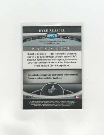 2011 Bowman Platinum Prospects X Fractor Bpp76 Kyle Russell Rc For